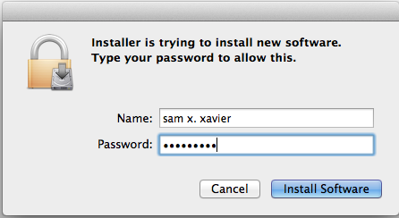 Mac OS Xログインエージェントのインストール --- 認証