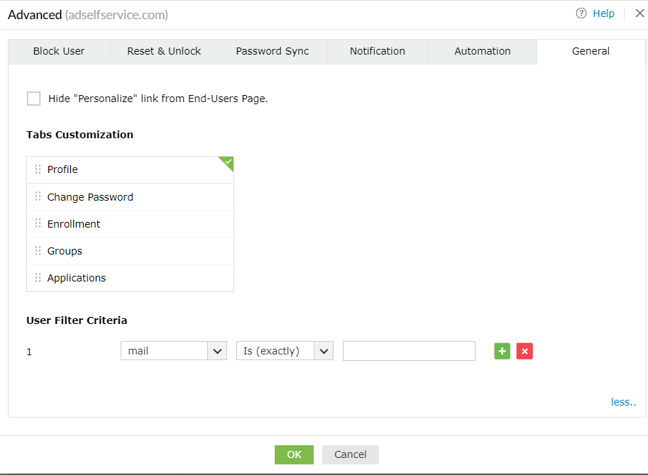 ユーザーフィルター基準