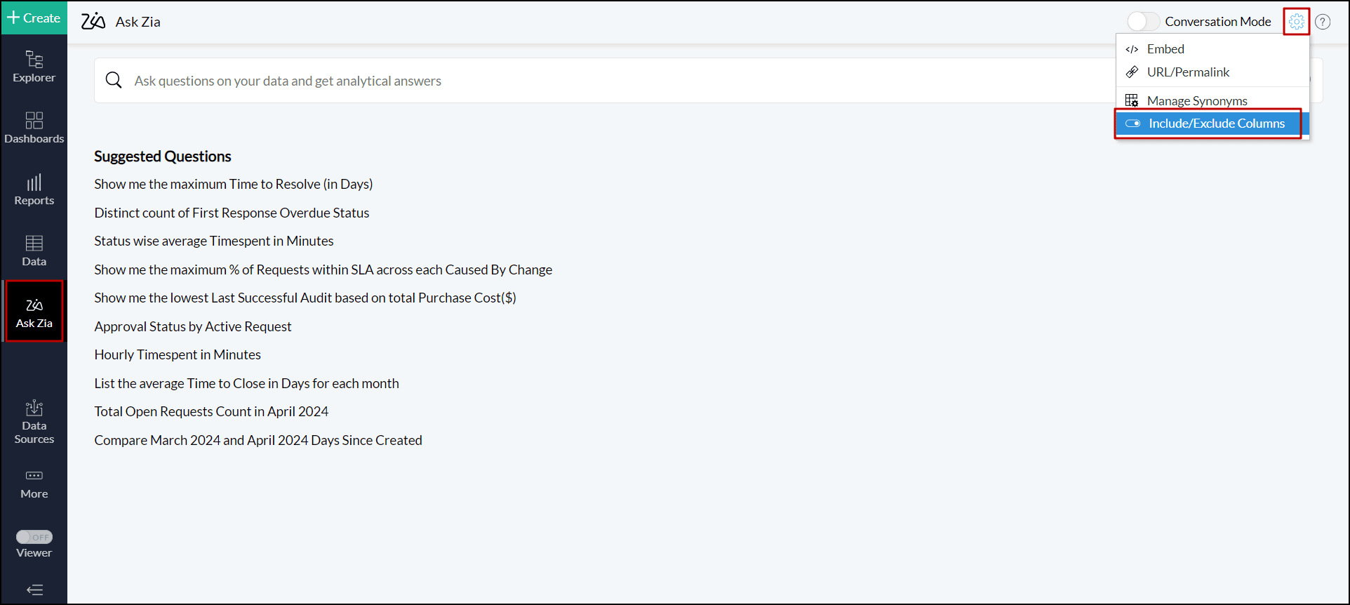 analytics-ask-zia-include-or-exclude-columns-option