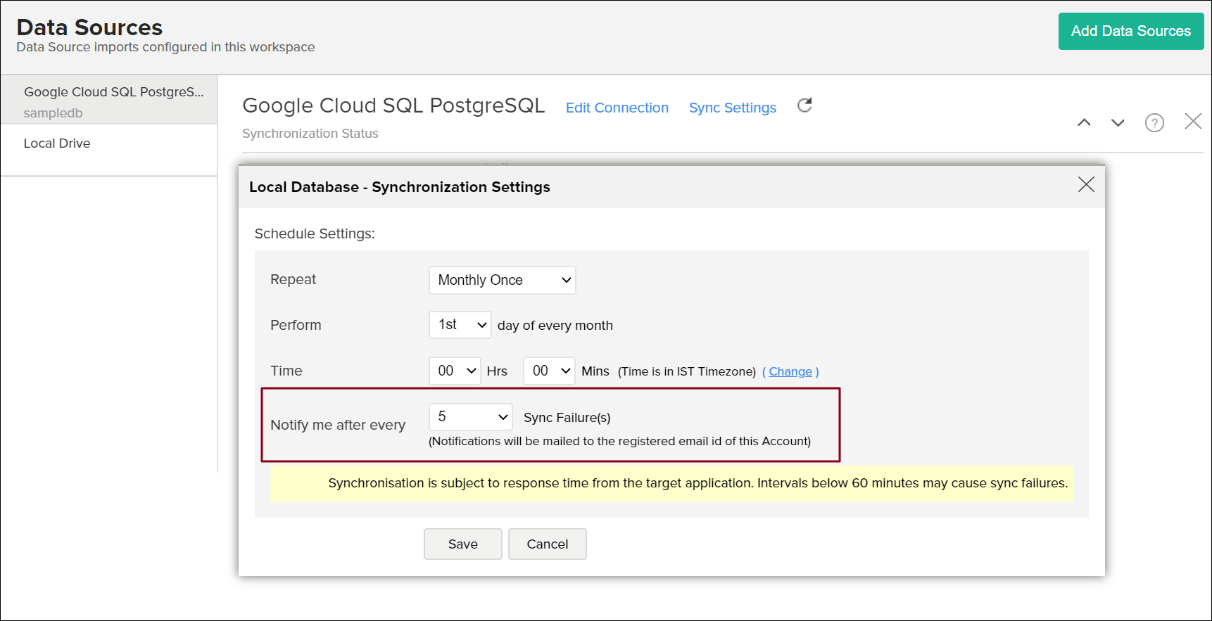 google-pgsql-sync-notification