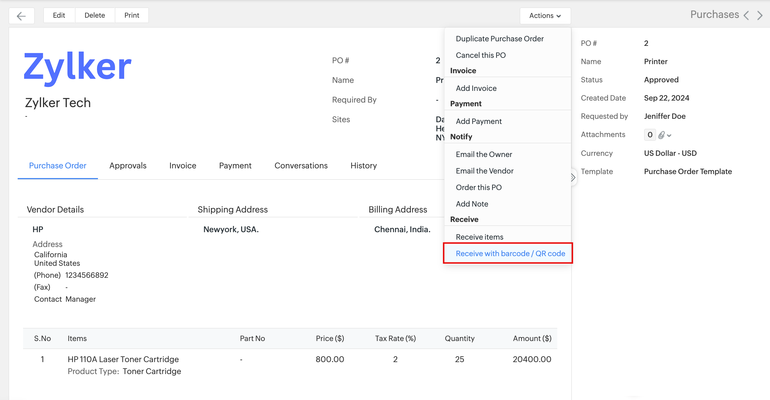 receive purchase order items overview 06