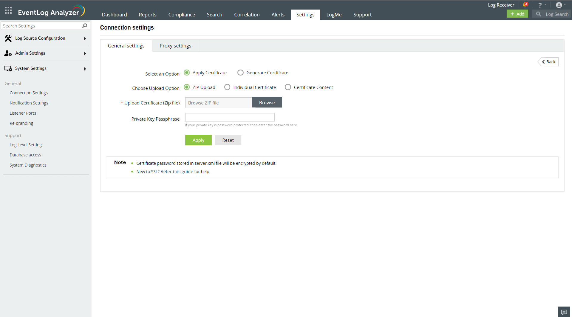 general-connection-settings