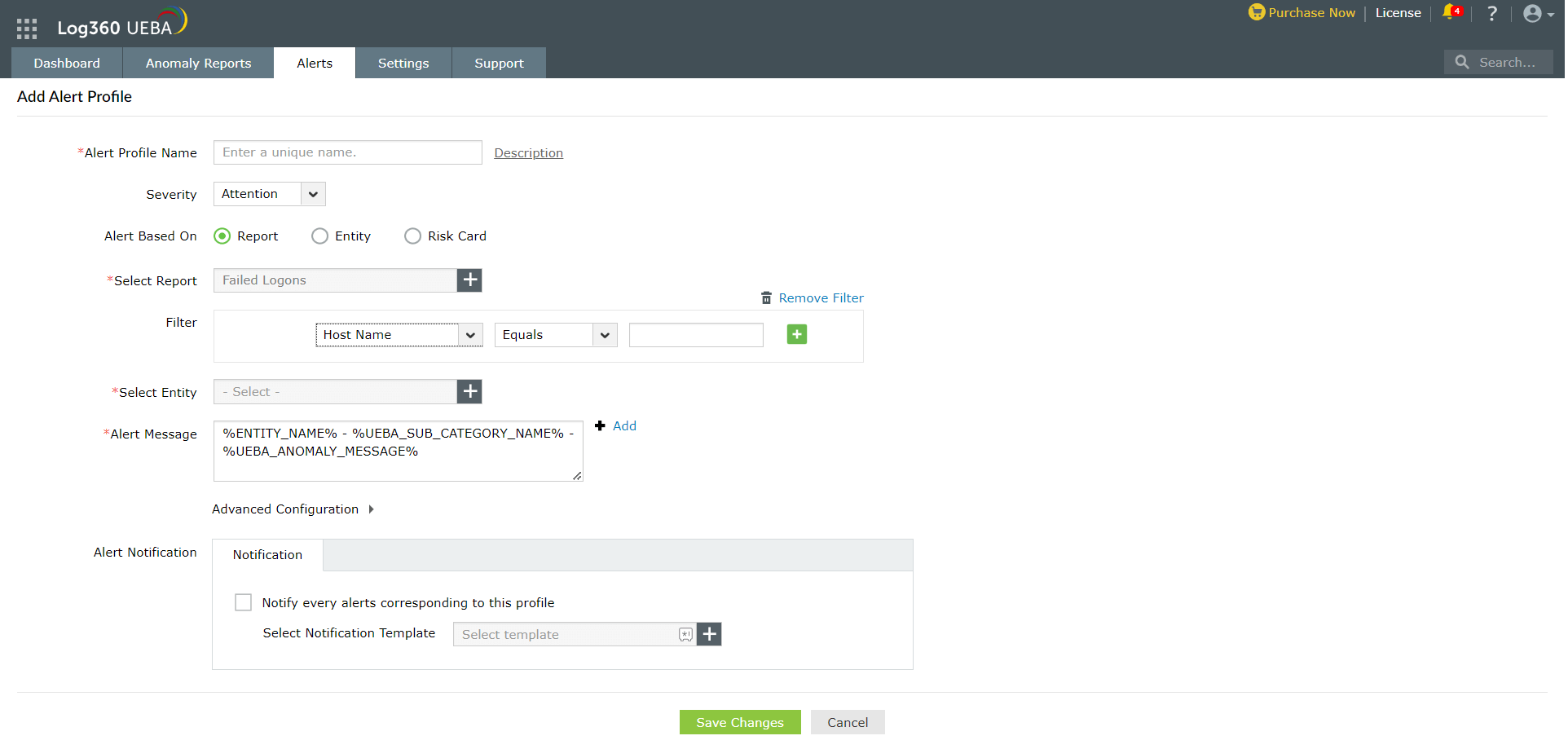 フィルターの設定