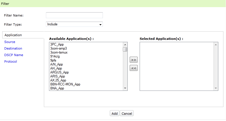 レポートフィルター