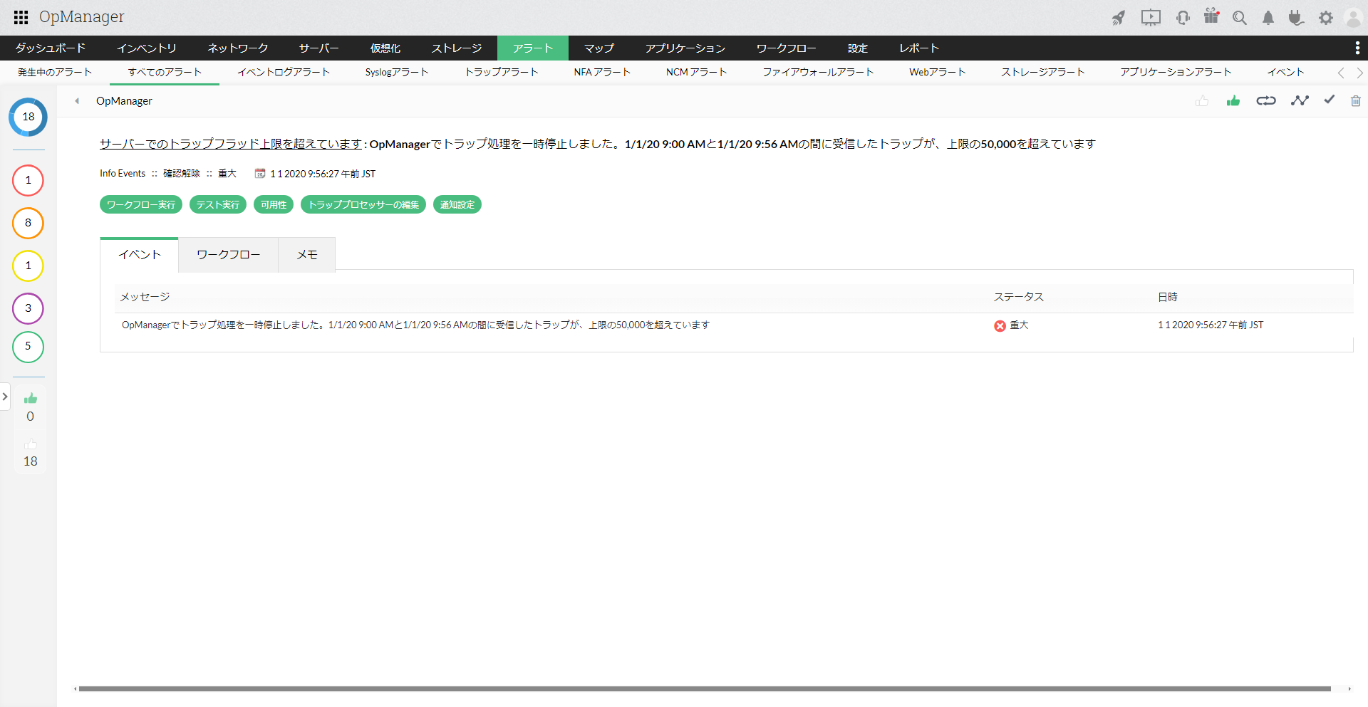トラップフラッドアラート